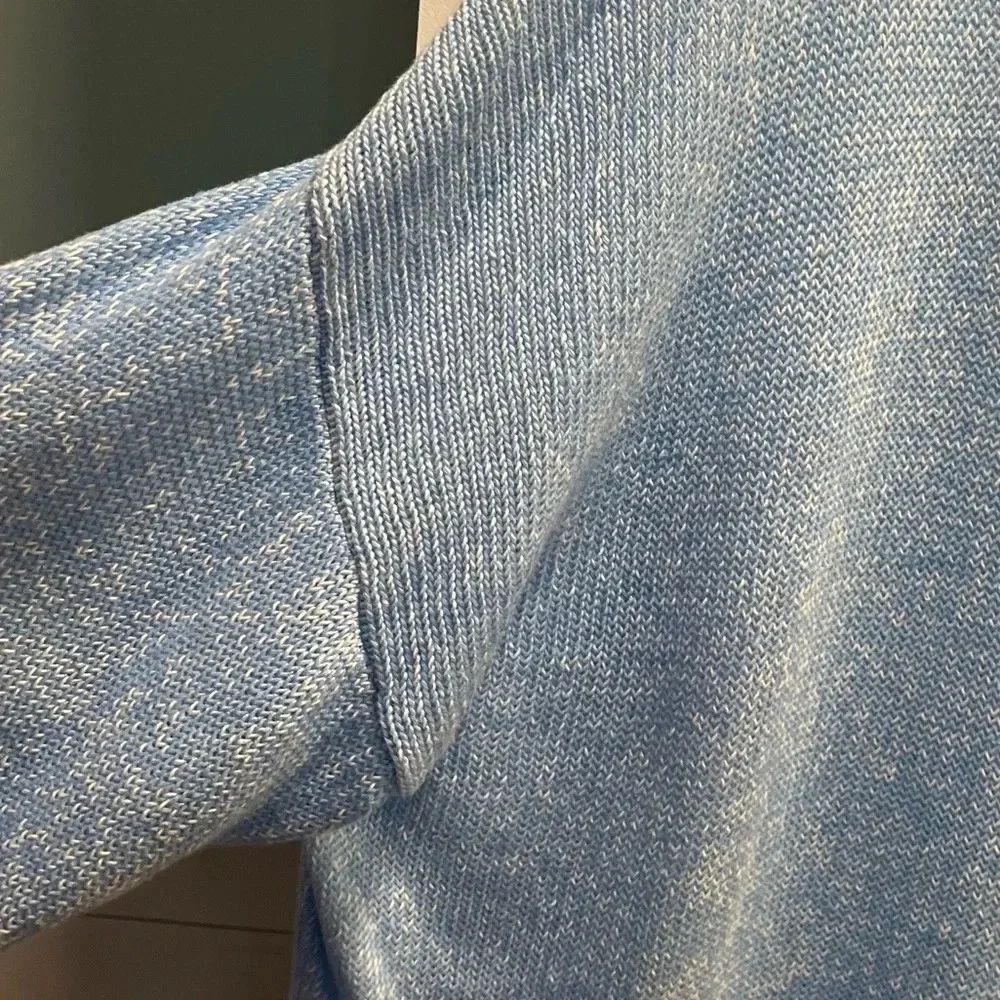 J. Crew Marled Blue Long Sleeved Drop Shoulder Linen Blend‎ Sweater. Size 2X.